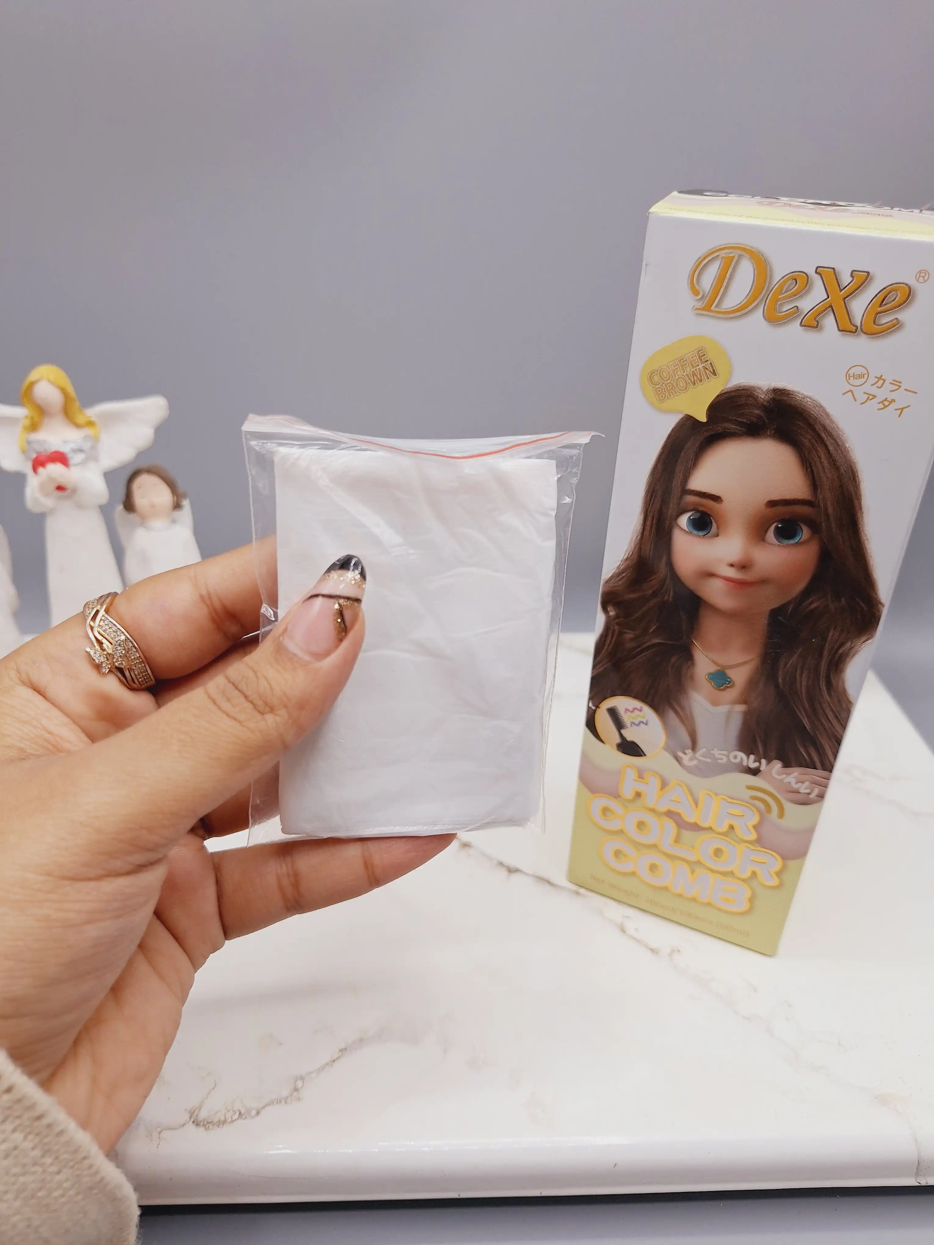 شانه رنگ مو رنگ نسکافه ای طبیعی برند دکسی Dexe کد 0031