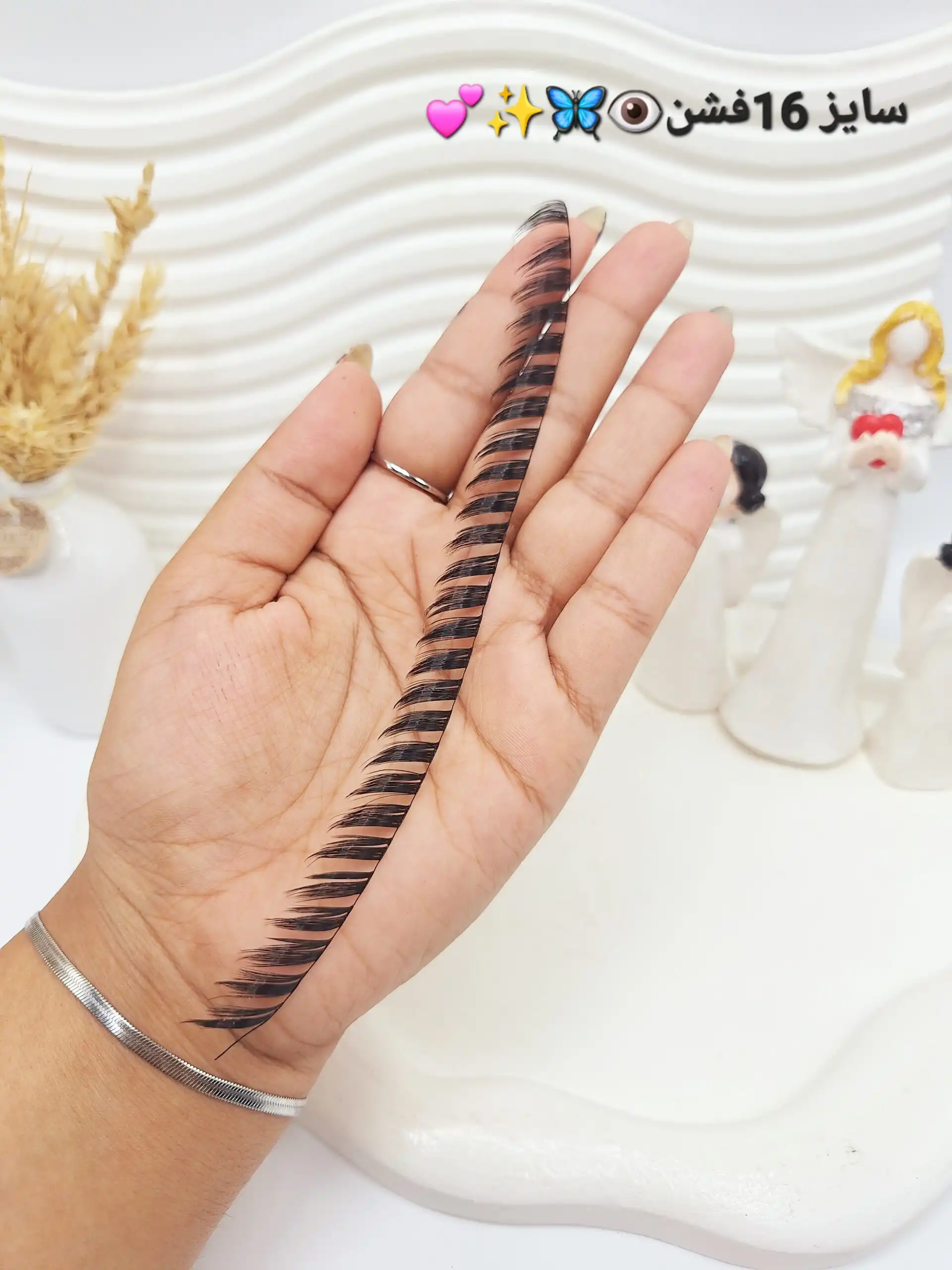 مژه مصنوعی کاشت فیشر ریسه‌ای (سایز ۱۶ فشن) (بالاترین کیفیت مژه کاشت)