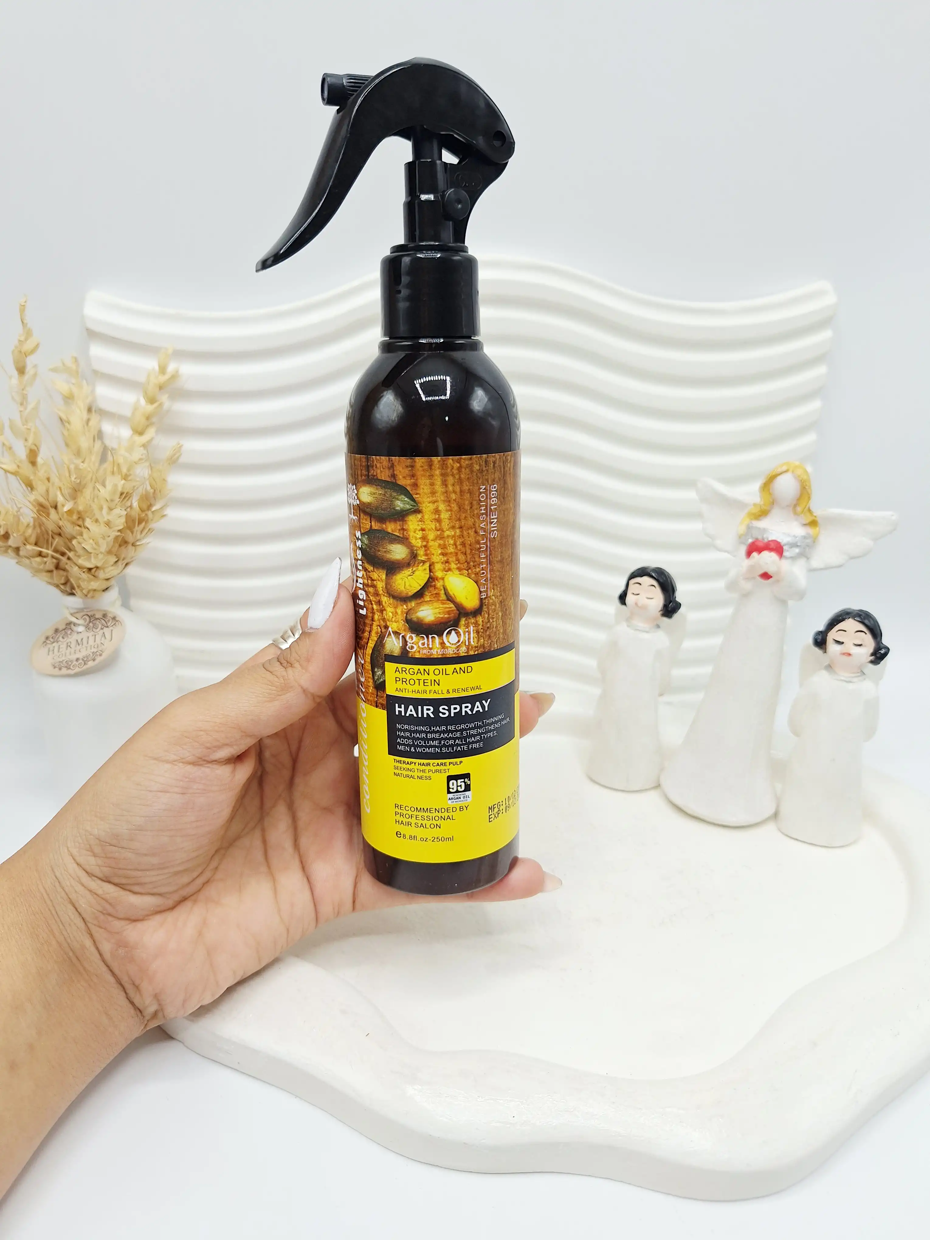 اسپری تقویت کننده مو مدل آرگان مناسب برای انواع مو حجم 250 میل کد 6417