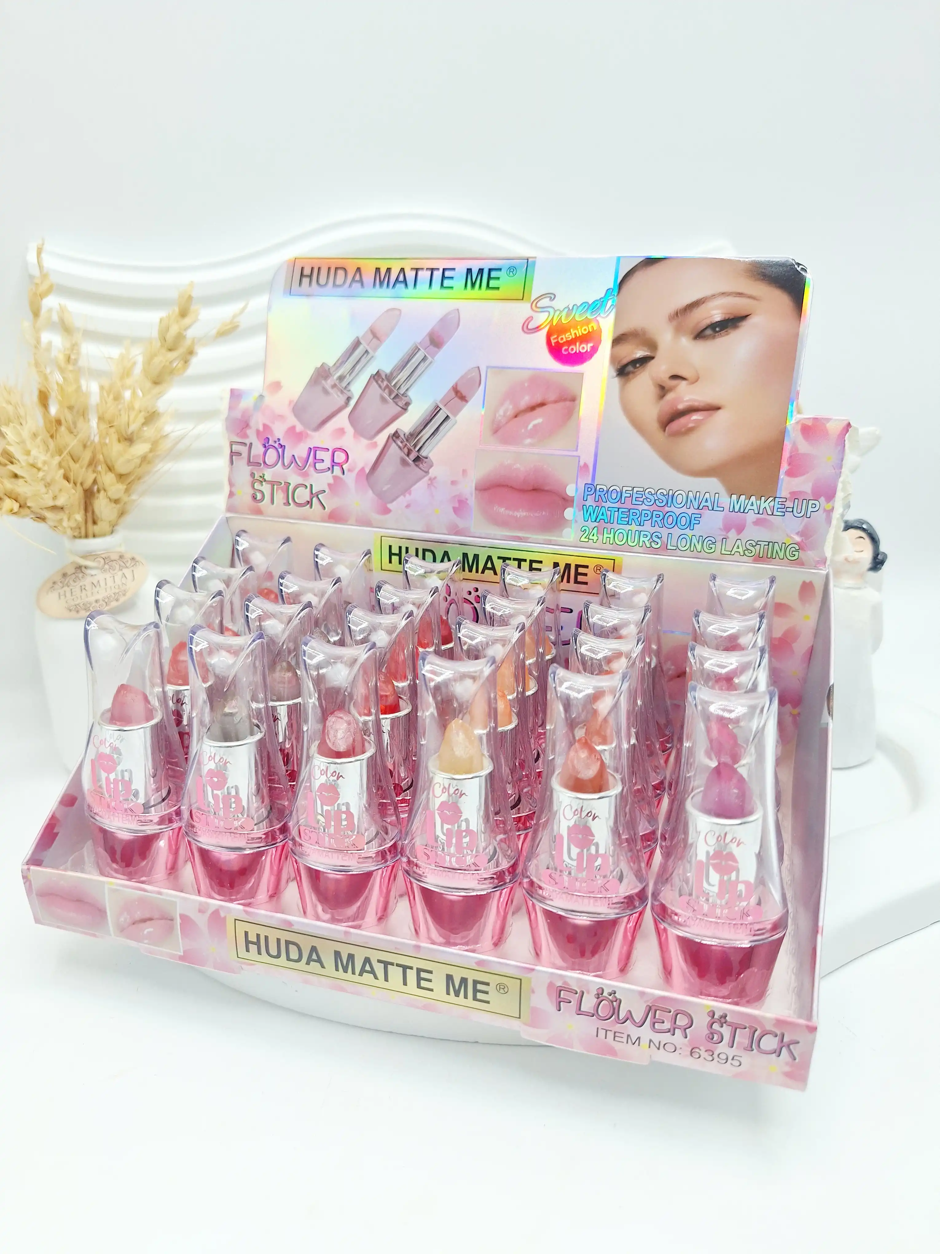بالم لب گلدار جذاب طرح گربه ای هدی مات می کد 6395